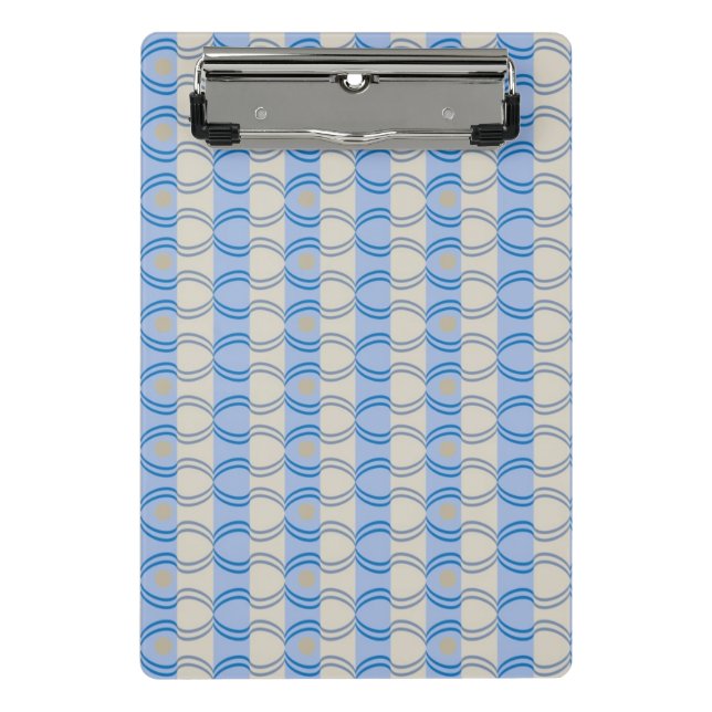 Candystripe Blau auf lagertan Mini Klemmbrett (Vorderseite)