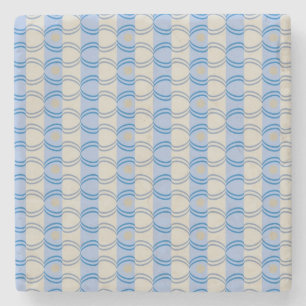 Candystripe Blau auf lagertan Steinuntersetzer