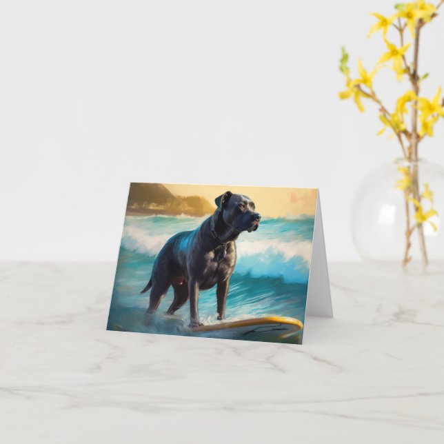 Cane Corso Beach Surfgrafik Karte (Gelbe Blume)