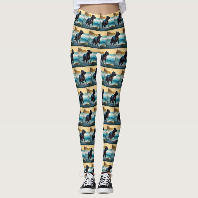 Cane Corso Beach Surfgrafik Leggings (Vorderseite)