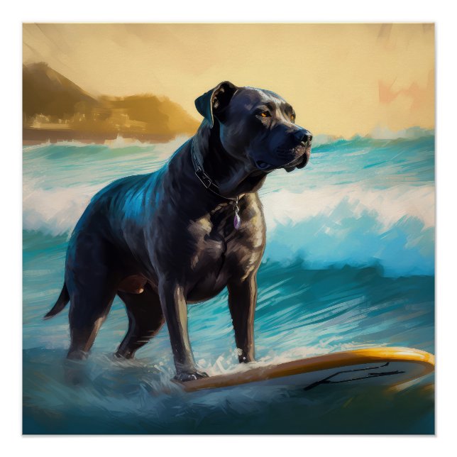 Cane Corso Beach Surfgrafik Poster (Vorderseite)