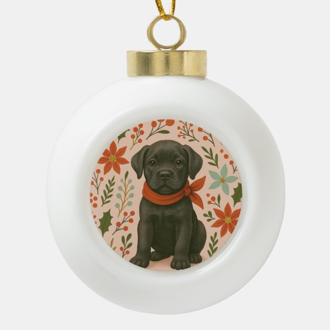 Cane Corso Christmas Keramik Kugel-Ornament (Vorderseite)