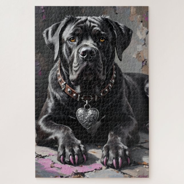 Cane Corso Devoted Guardian Heart Charm Valentine (Vertikal)