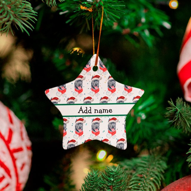 Cane Corso Dog Breed Christmas Stars Keramik Ornament (Von Creator hochgeladen)