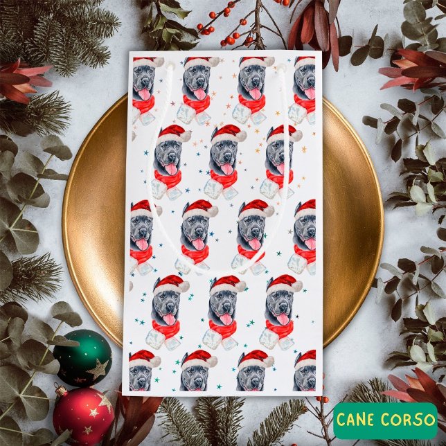 Cane Corso Dog Breed Christmas Stars Kleine Geschenktüte (Von Creator hochgeladen)