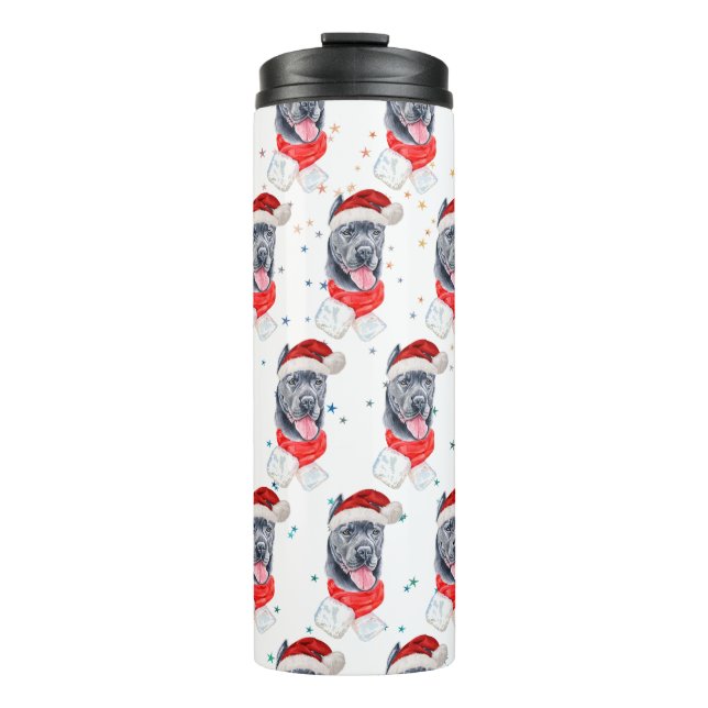 Cane Corso Dog Breed Christmas Stars Thermosbecher (Vorderseite)
