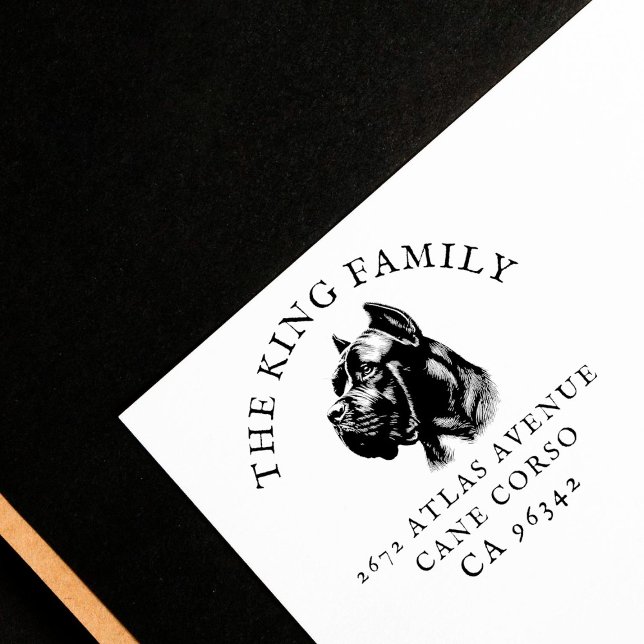 Cane Corso Dog Familienname Rücksendeadresse Gummistempel (Von Creator hochgeladen)