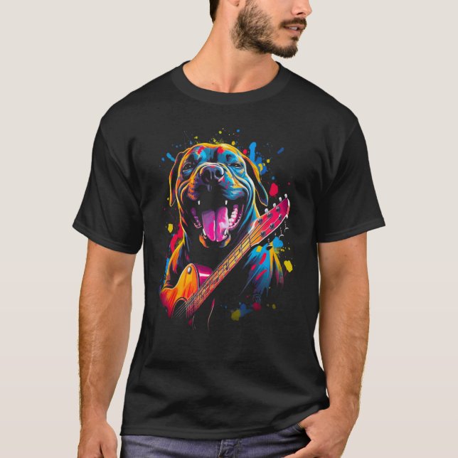 Cane Corso Dog Guitar T-Shirt (Vorderseite)