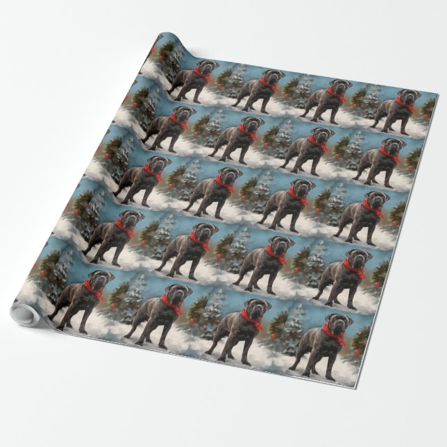 Cane Corso Dog im Schnee Weihnachten Geschenkpapier (Ungerollt)
