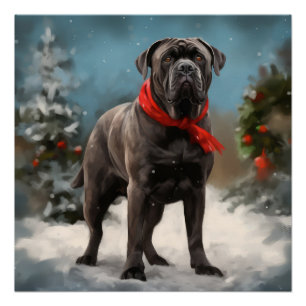 Cane Corso Dog im Schnee Weihnachten Poster