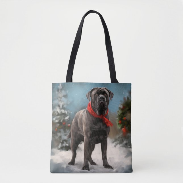 Cane Corso Dog im Schnee Weihnachten Tasche (Vorderseite)