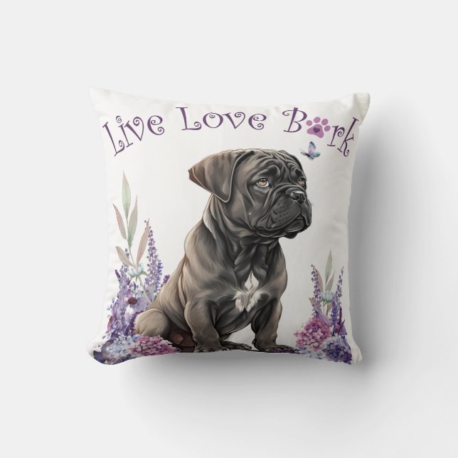 Cane Corso Dog Mama Floral Kissen (Vorderseite)
