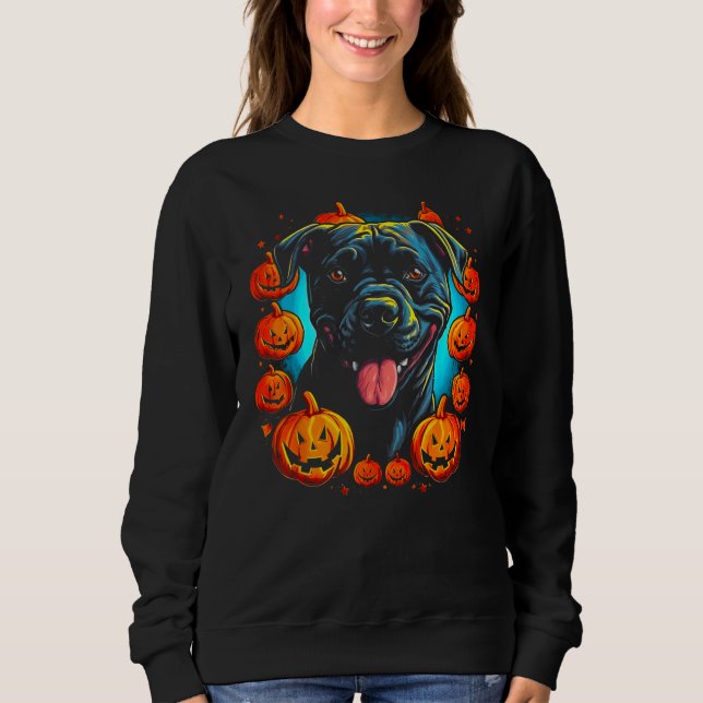 Cane Corso Dog Pumpkin Halloween Sweatshirt (Vorderseite)
