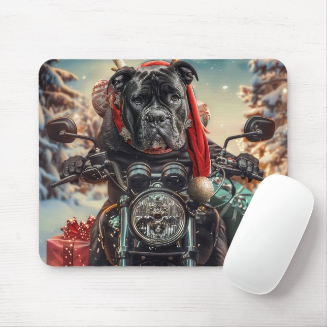 Cane Corso Dog Riding Motorrad Weihnachten Mousepad (Mit Mouse)