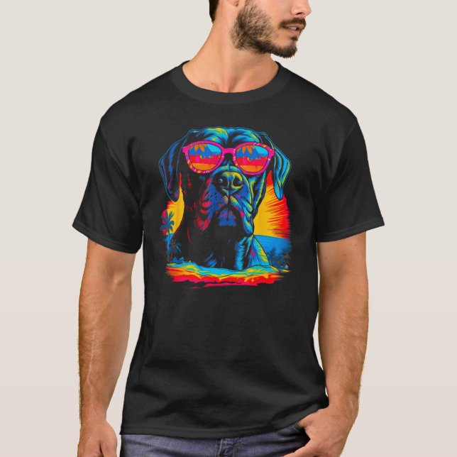 Cane Corso Dog Summer Party T-Shirt (Vorderseite)