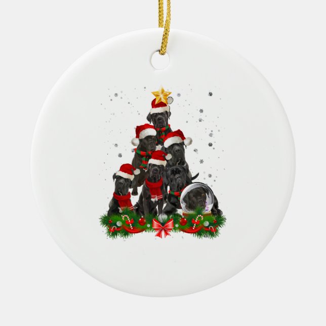 Cane Corso Dog Weihnachtsbaum Weihnachtsbaum Keramik Ornament (Vorne)