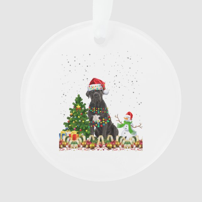Cane Corso Dog Weihnachtsmannmütze Weihnachtsbaum Ornament (Vorderseite)