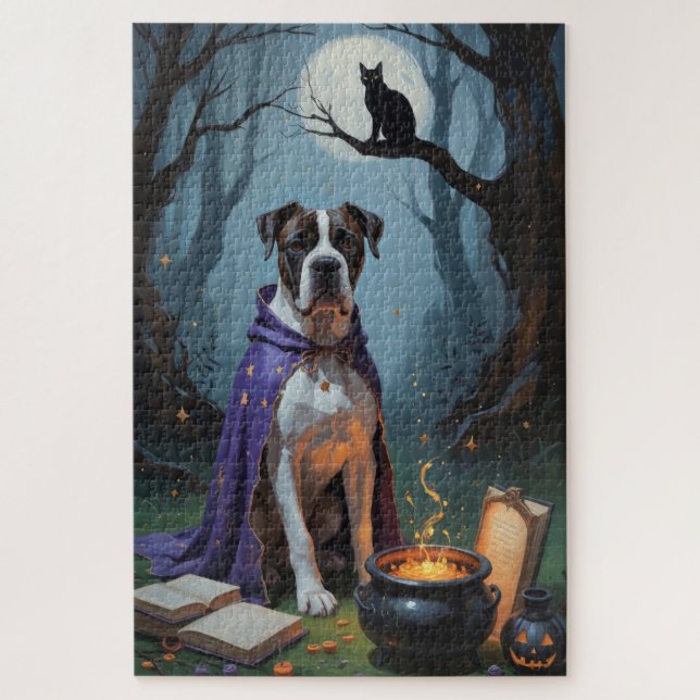 Cane Corso Dog Whimsical Halloween Malerei (Vertikal)