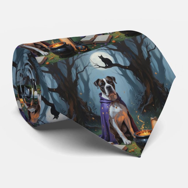 Cane Corso Dog Whimsical Halloween Malerei Krawatte (Gerollt)