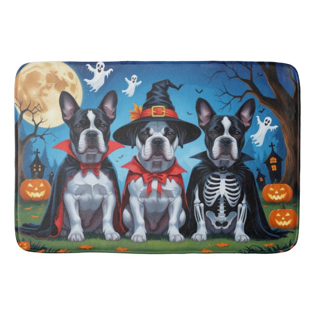 Cane Corso Dogs Pumpkin Halloween Funny Badematte (Vorderseite)