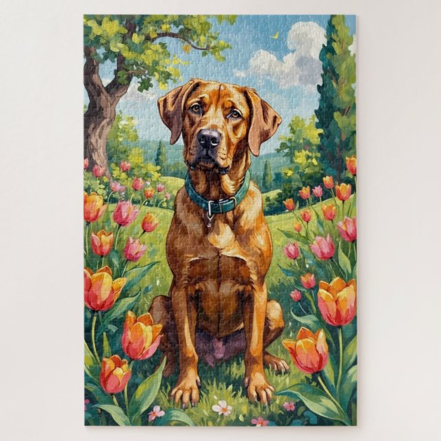 Cane Corso Frühlingsgarten Blumen Hund (Vertikal)