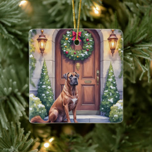 Cane Corso Große Tür Immergrün Weihnachtskunst Keramikornament