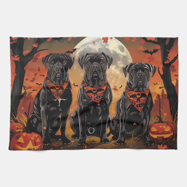 Cane Corso Halloween Spooky Geschirrtuch (Horizontal)