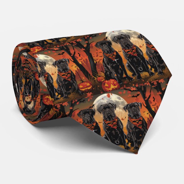Cane Corso Halloween Spooky Krawatte (Gerollt)