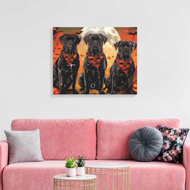 Cane Corso Halloween Spooky Leinwanddruck (Insitu (Wohnzimmer))