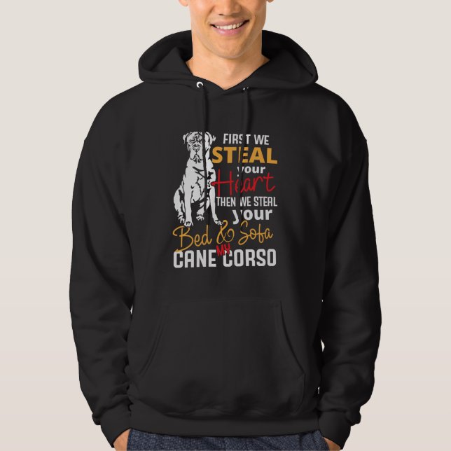 Cane Corso Heart Bed Sofa  Slogan Hoodie (Vorderseite)