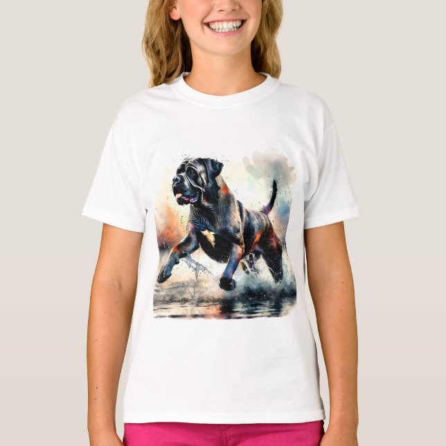 Cane Corso Hund mit Wasserfarbe T-Shirt (Vorderseite)
