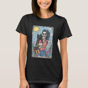 Cane Corso Hund Tarotkarte Halloween Kostüm Skelet T-Shirt