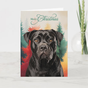 Cane Corso Hund Wasserfarbe gewaschene Kiefern Feiertagskarte