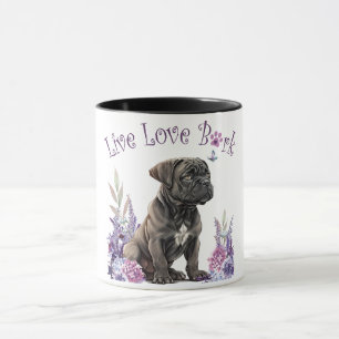 Cane Corso Hundefrau Blumenmuster Tasse