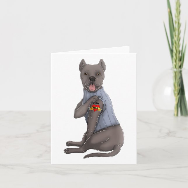 Cane Corso I Liebe Mama Tattoo Hundeshirt Funny Mo Karte (Vorderseite)