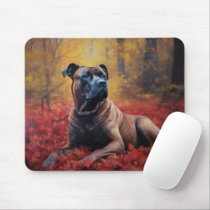 Cane Corso im Herbstlaubfall inspiriert  Mousepad