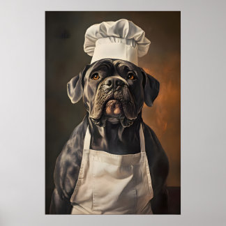 Cane Corso in Kochmütze Poster, Haustierposter, Ca Poster