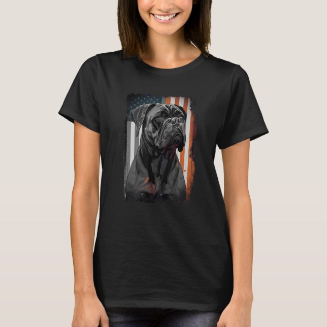 Cane Corso Italian Mastiff Dog Patriotic USA Ameri T-Shirt (Vorderseite)