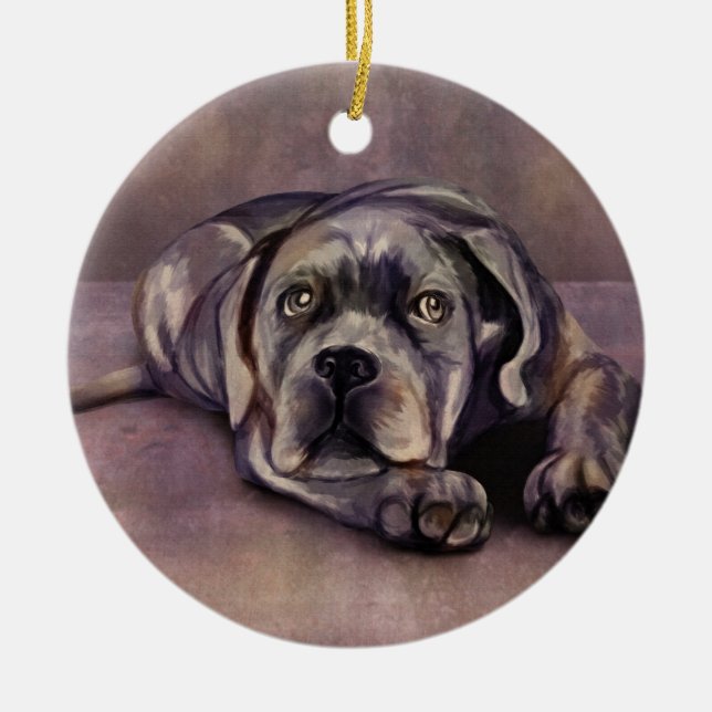Cane Corso - Italian Mastiff Puppy Keramik Ornament (Vorne)