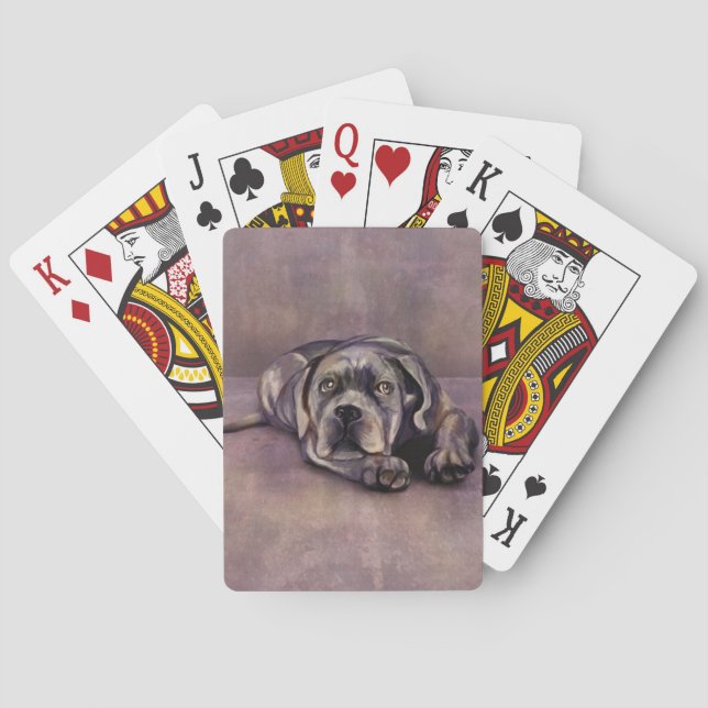 Cane Corso - Italienischer Mastiff-Welpe Spielkarten (Rückseite)