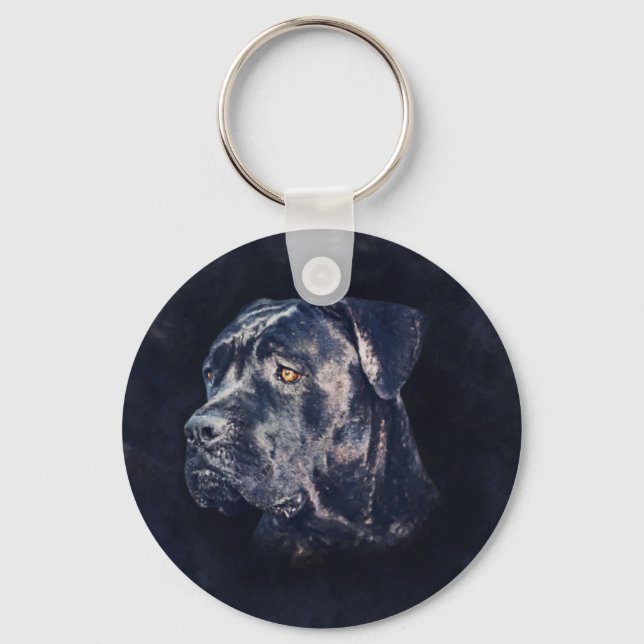 Cane Corso - Italienisches Mastiff Portrait Schlüsselanhänger (Vorderseite)
