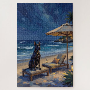 Cane Corso Luxusnacht-Strandszene
