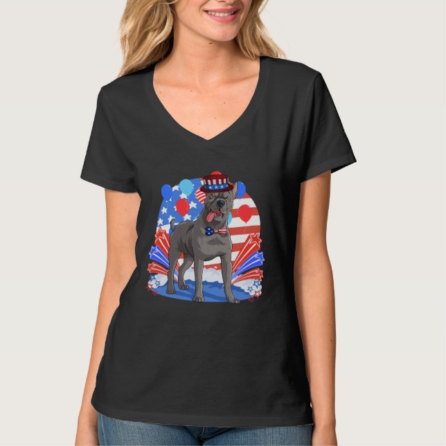 Cane Corso Merica 4th of July American Flag Patrio T-Shirt (Vorderseite)