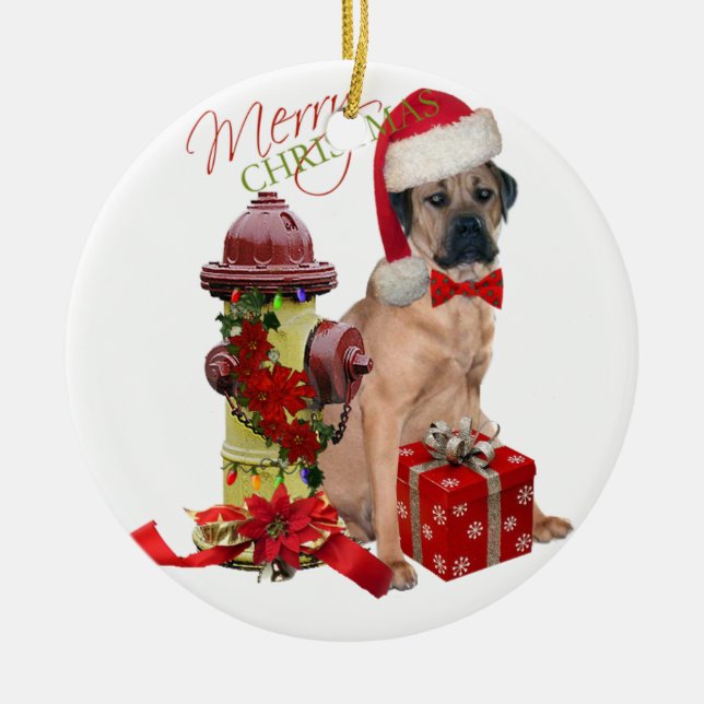Cane Corso Merry Christmas Keramik Ornament (Vorne)