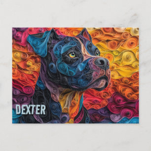 Cane Corso Paper-Quilling-Kunst-Hundeporträt Postkarte