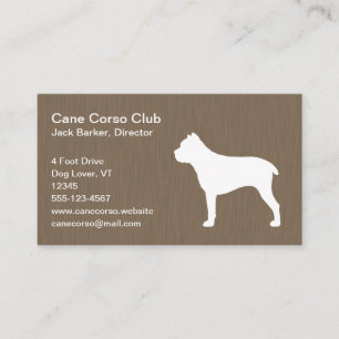 Cane Corso Silhouette Visitenkarte