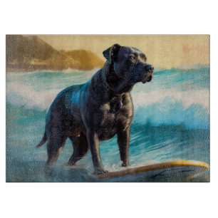 Cane Corso Strand Surfen Malerei Schneidebrett