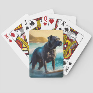 Cane Corso Strand Surfen Malerei Spielkarten