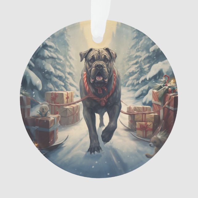 Cane Corso Weihnachten, Hundeschenk, Hundeliebhabe Ornament (Vorderseite)