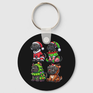 Cane Corso Weihnachtsbaum Santa Elf Kostüm Hund 1 Schlüsselanhänger